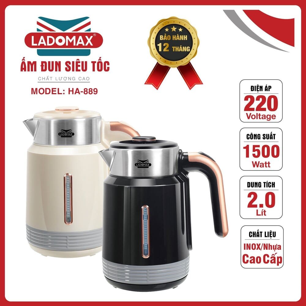 Ấm siêu tốc Ladomax 2 Lít HA-889 cao cấp - Ảnh 12
