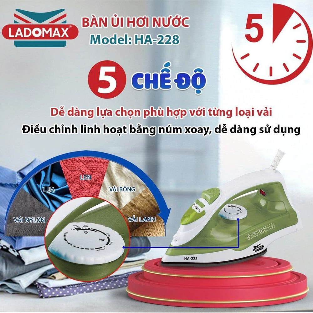Bàn ủi hơi nước Ladomax HA-228 cao cấp - Ảnh 10