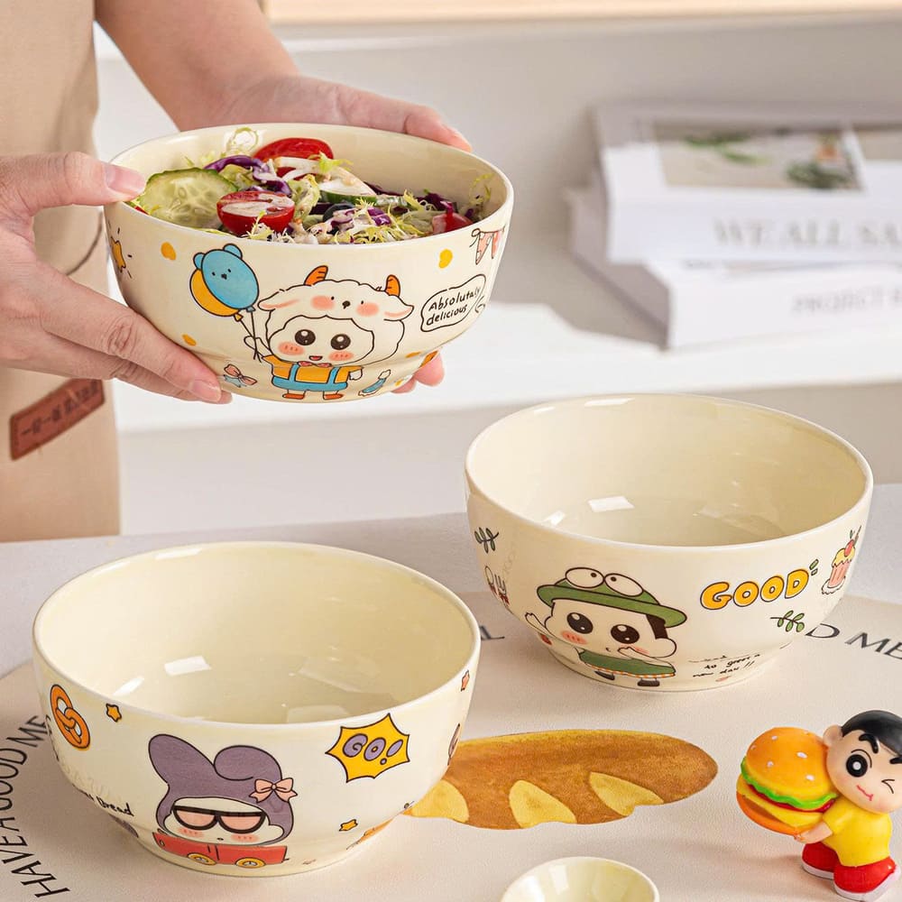 Set 4 bát sứ ăn cơm siêu cute hình hoạt hình size 4.5inch - Ảnh 10
