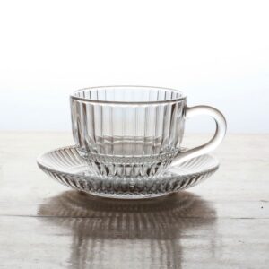 Bộ 6 cốc kèm đĩa có quai cầm uống trà, cafe TCF9003