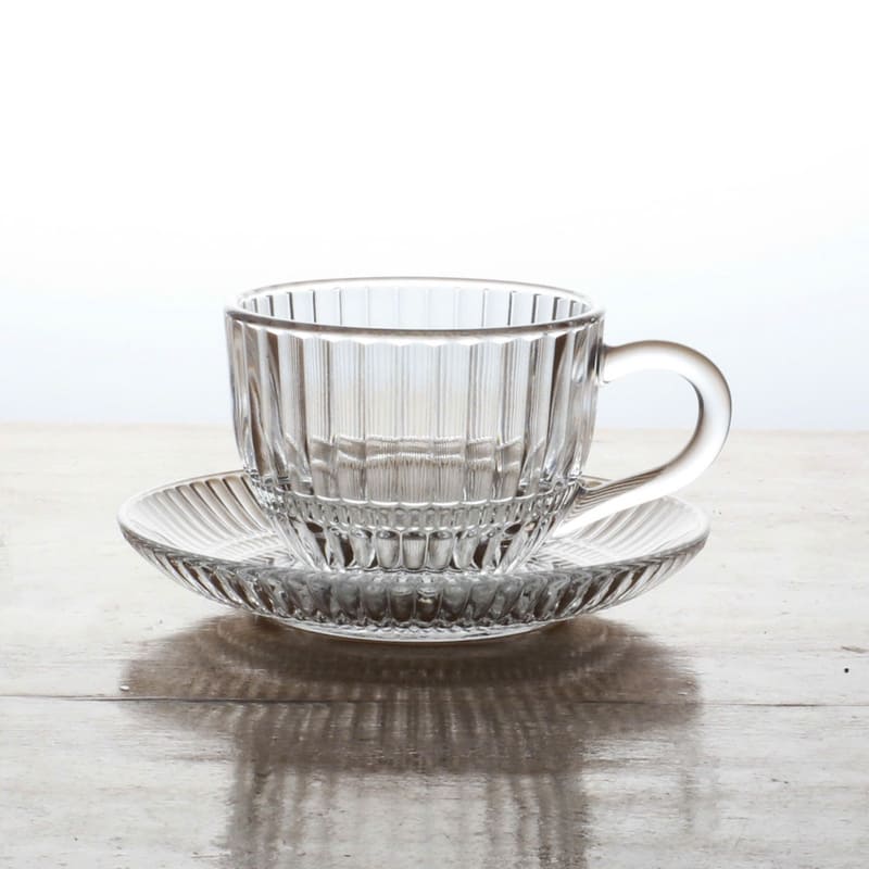 Bộ 6 cốc kèm đĩa có quai cầm uống trà, cafe TCF9003