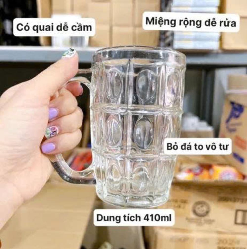 Bộ 6 ly thuỷ tinh uống bia có tay cầm Deli ZB33 - Ảnh 11