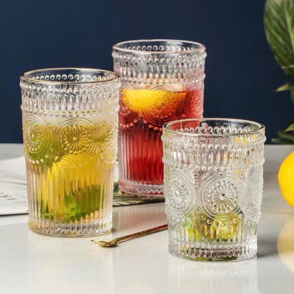 Bộ 6 cốc thủy tinh hoạ tiết hoa mặt trời 300ml - Ảnh 11