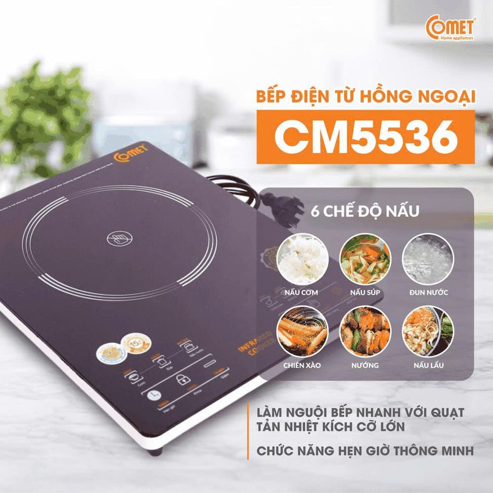 Bếp điện từ hồng ngoại Comet CM5536 công suất 2000W - Ảnh 12