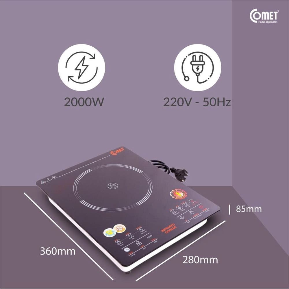 Bếp điện từ hồng ngoại Comet CM5536 công suất 2000W - Ảnh 13