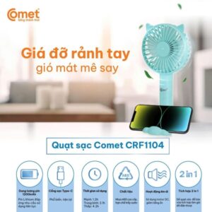 Alternative view of Quạt sạc cầm tay Comet CRF1104 tiện lợi