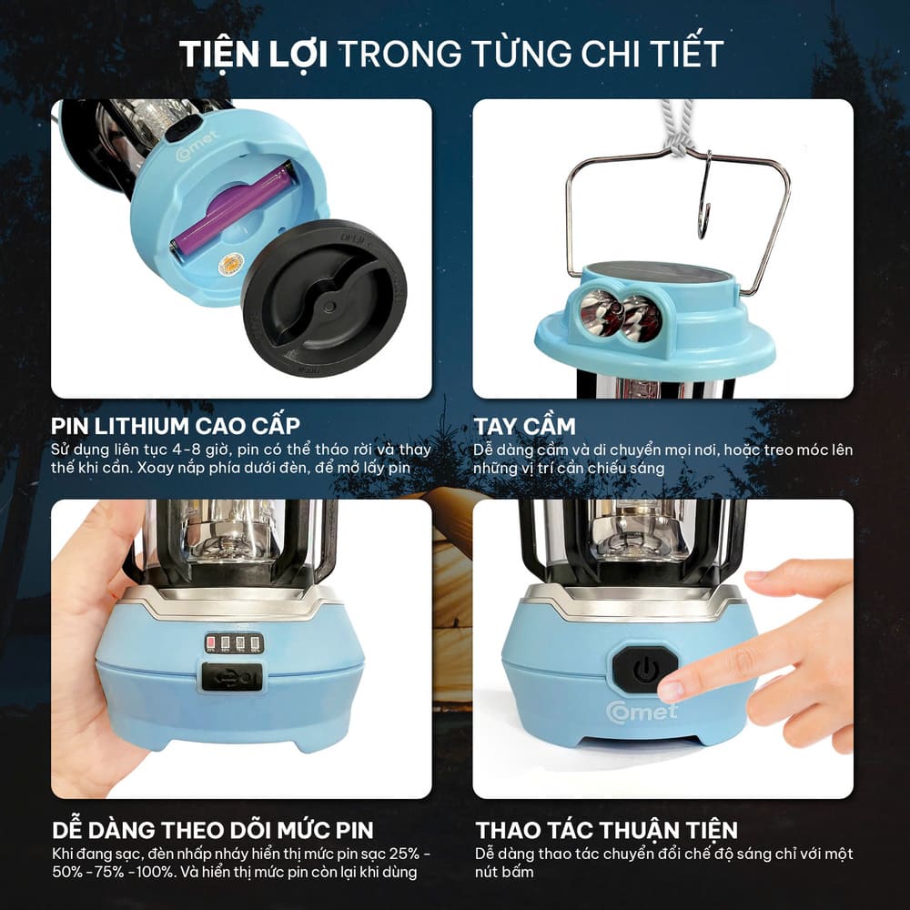 Đèn sạc tích điện đa năng Comet CRL3403S - Ảnh 10