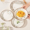 Combo 5 đĩa sứ hoạ tiết hoa dừa trắng size 7inch - Ảnh 8