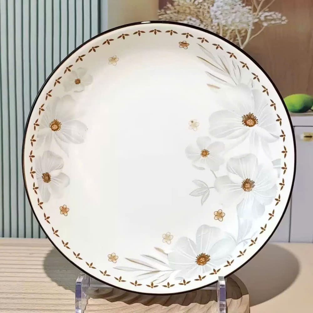 Đĩa sứ hoạ tiết hoa dừa trắng size 9inch - Ảnh 10