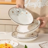Đĩa sứ hoạ tiết hoa dừa trắng size 9inch - Ảnh 3