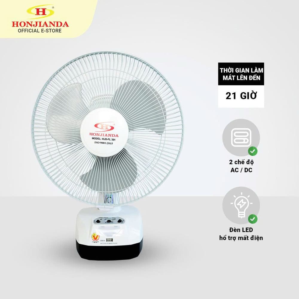 Quạt sạc tích điện Honjianda HJD-FL301 loại 1 bình - Ảnh 9