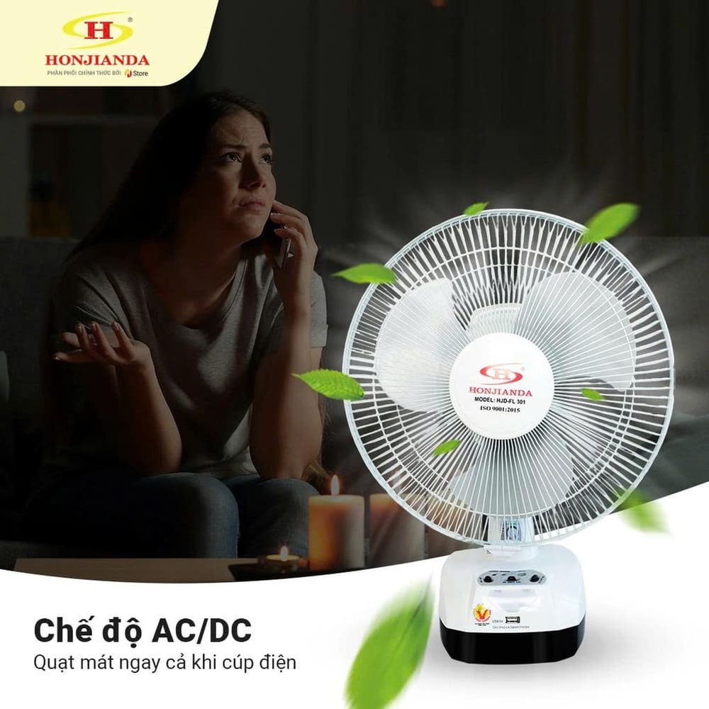 Quạt sạc tích điện Honjianda HJD-FL301 loại 1 bình - Ảnh 10