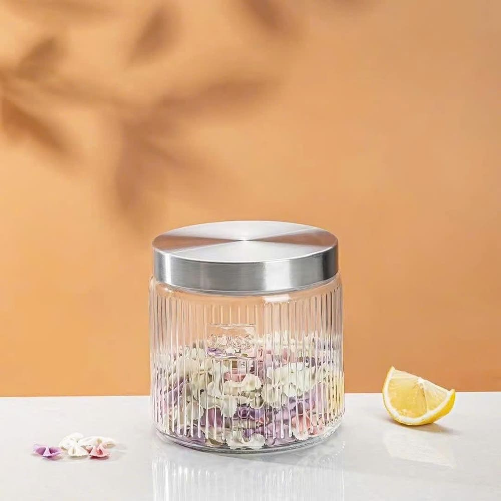 Hũ thuỷ tinh đựng thực phẩm nắp inox vặn tròn 1250ml - Ảnh 9