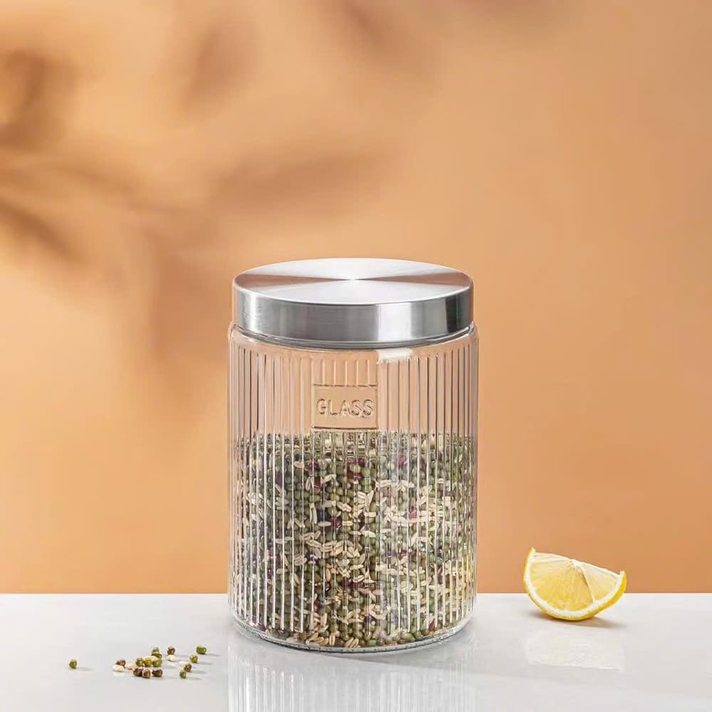 Hũ thuỷ tinh đựng thực phẩm nắp inox vặn tròn 1650ml - Ảnh 9