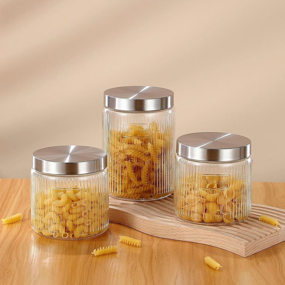 Hũ thuỷ tinh đựng thực phẩm nắp inox vặn tròn 1250ml - Ảnh 10