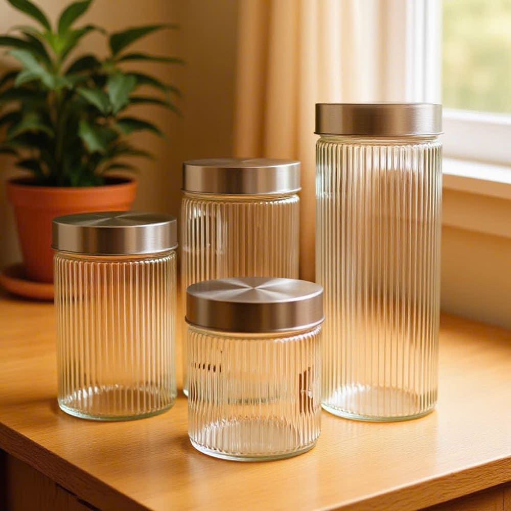 Hũ thuỷ tinh đựng thực phẩm nắp inox vặn tròn 1650ml - Ảnh 10