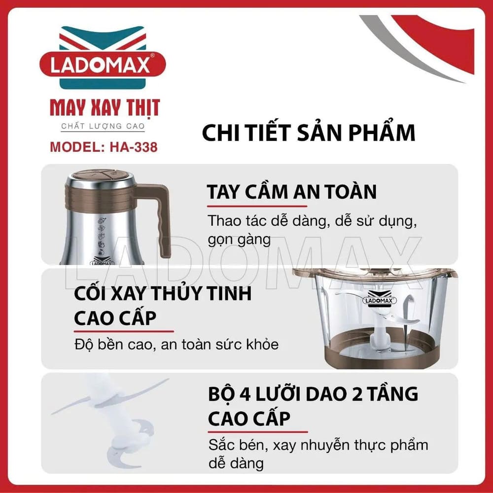 Máy xay thịt đa năng cao cấp Ladomax HA-338 - Ảnh 12