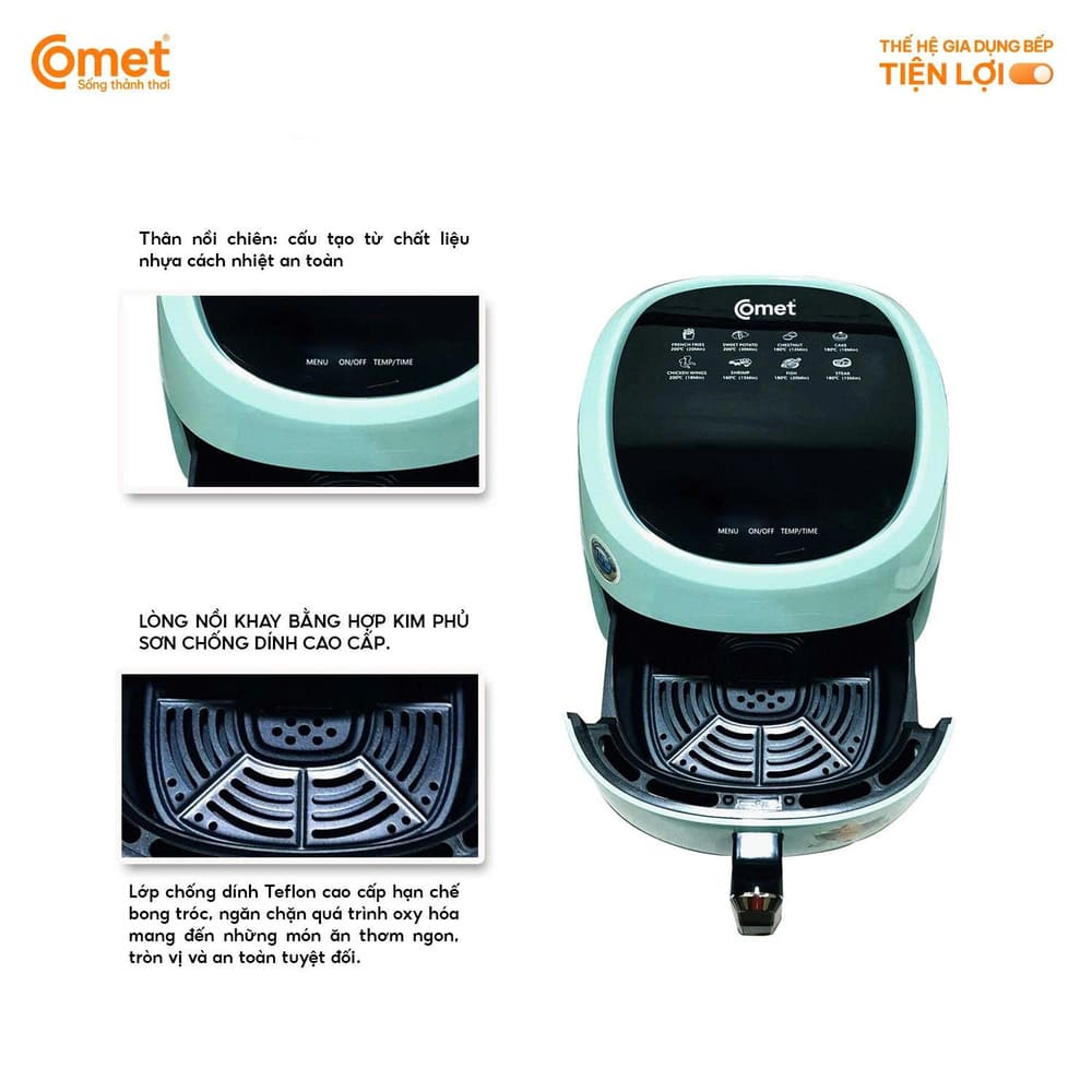 Nồi chiên không dầu Comet CM6838 4L - Ảnh 11