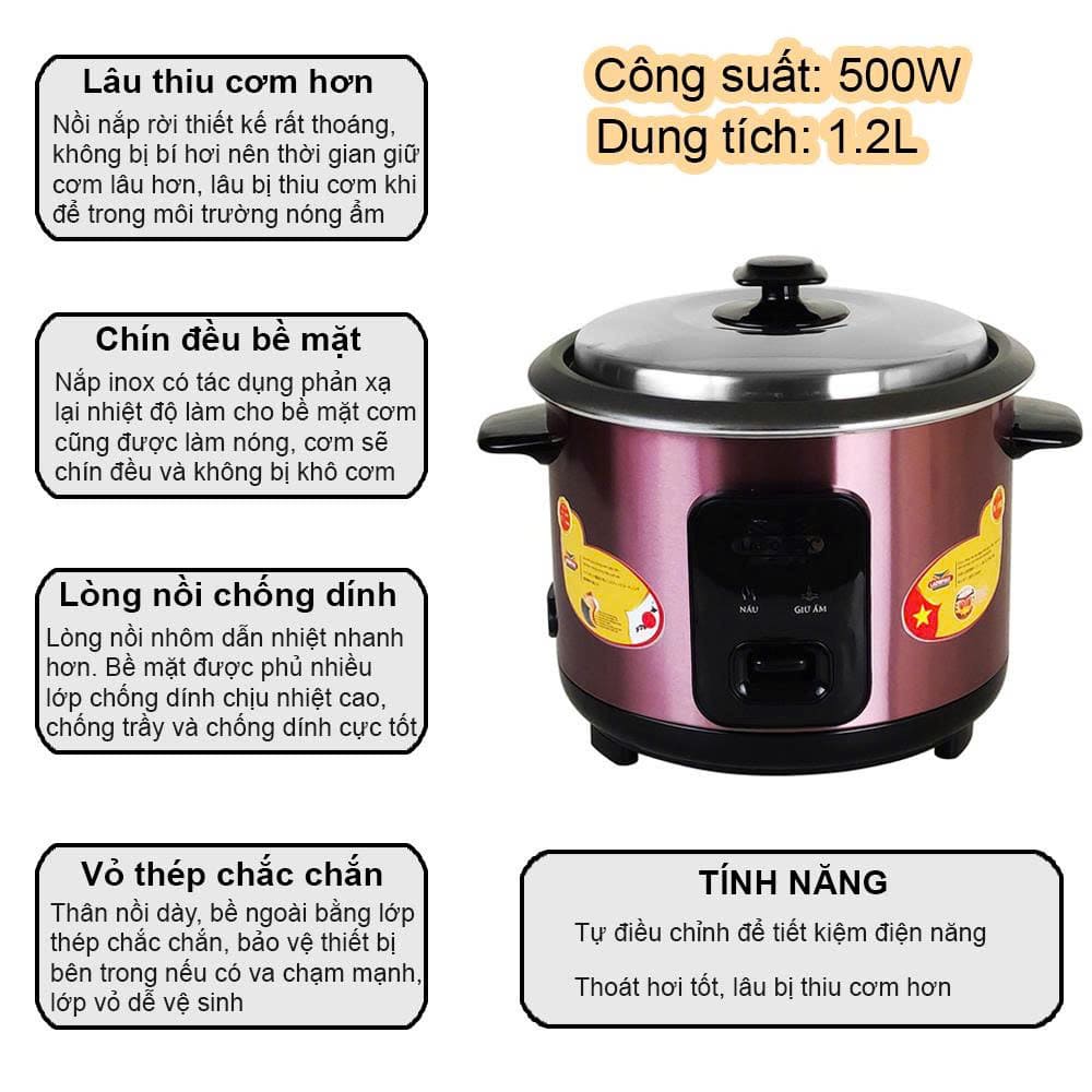 Nồi cơm điện nắp rời Ladomax 1.2 Lít HA-7112 - Ảnh 12