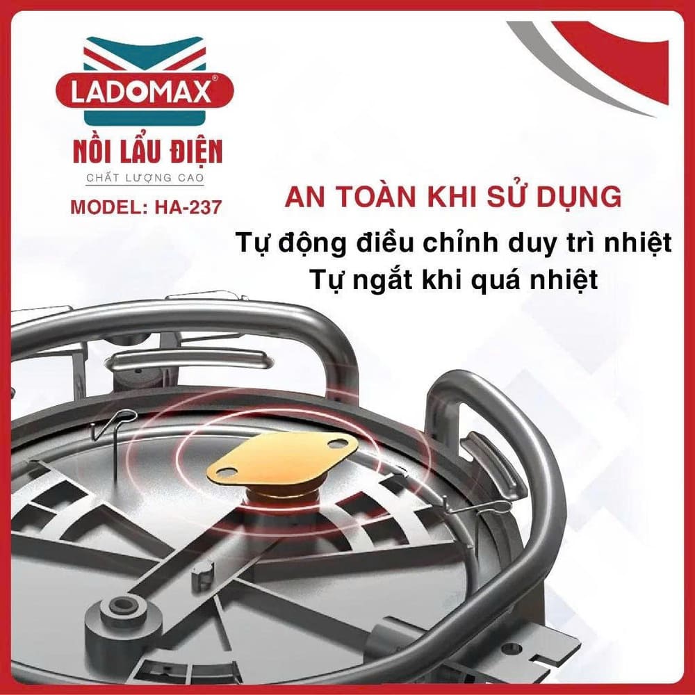 Nồi lẩu điện đa năng Ladomax 4 Lít HA-237 - Ảnh 10