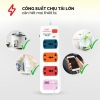 Ổ cắm điện có cầu chì tự động 6 lỗ + 2USB dây 3m HJD 0248B-2U - Ảnh 4