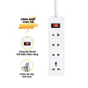 Alternative view of Ổ cắm điện chịu nhiệt đa năng 4 ổ cắm dây 3m HJD 0114R