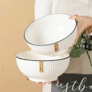 Alternative view of Tô bầu sứ vân sọc trắng viền đen size 18cm số 7