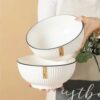Tô bầu sứ vân sọc trắng viền đen size 18cm số 7