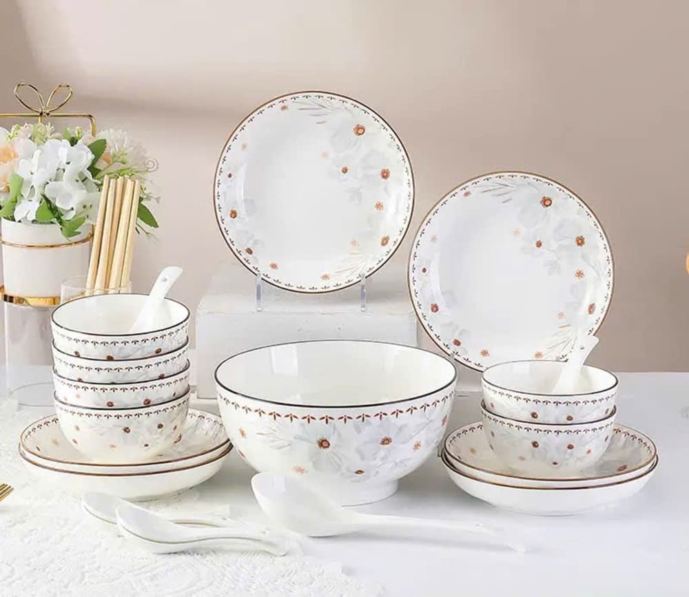 Tô sứ hoạ tiết hoa dừa trắng size 7inch - Ảnh 10